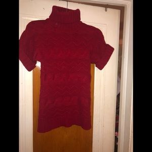 Turtleneck Red Knit Sweater